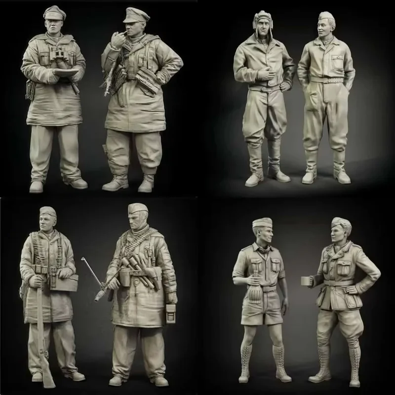 

1/35 2 Soldiers Drinking Water Resin Model Kit Figure Gk Micro Miniature 3d Printed White Model Toy Unassembled And Unpainted