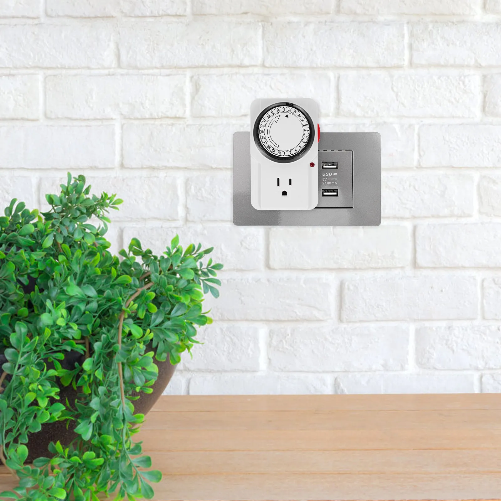 Mechanical Outlet Timer Socket with Cycle Time Control for Us Standard Electrical Outlets Plug in Timer for Lights Appliances