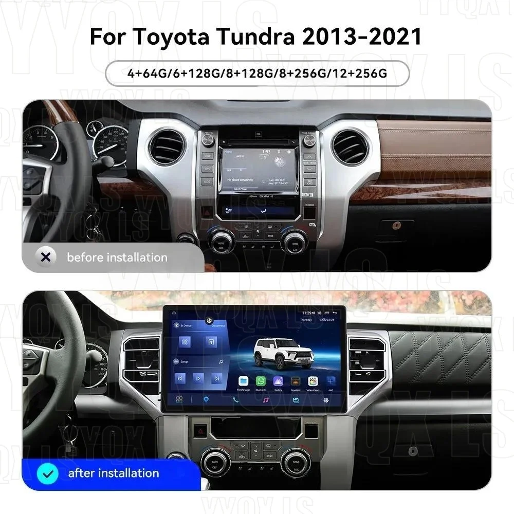Qualcomm 14.6 Inch Car Radio Stereo Receiver Android14 For Toyota Tundra Sequoia 2014~2019 GPS Navigatio Car Intelligent System