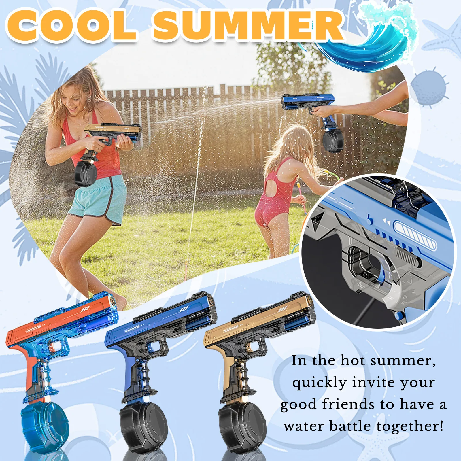 

3 Styles Hot Firelight Ice Dragon Electric Water Manual And Automatic High-voltage Summer Toy Water