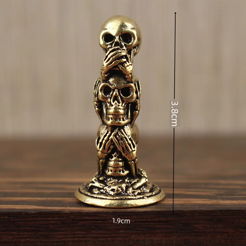Halloween Skull Figure Home Decor Brass Ornament Candle Indoor Atmosphere Scene Decoration Props
