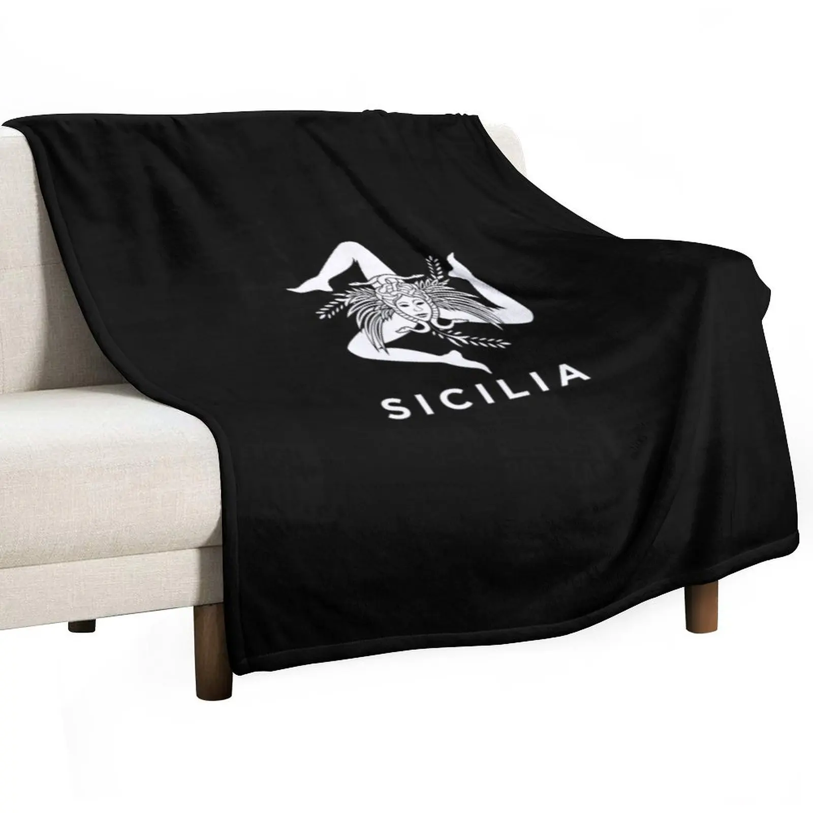 Sicilian Pride Sicilia Sicilian Flag Trinacria Graphic Throw Blanket Sleeping Bag Plush Blankets