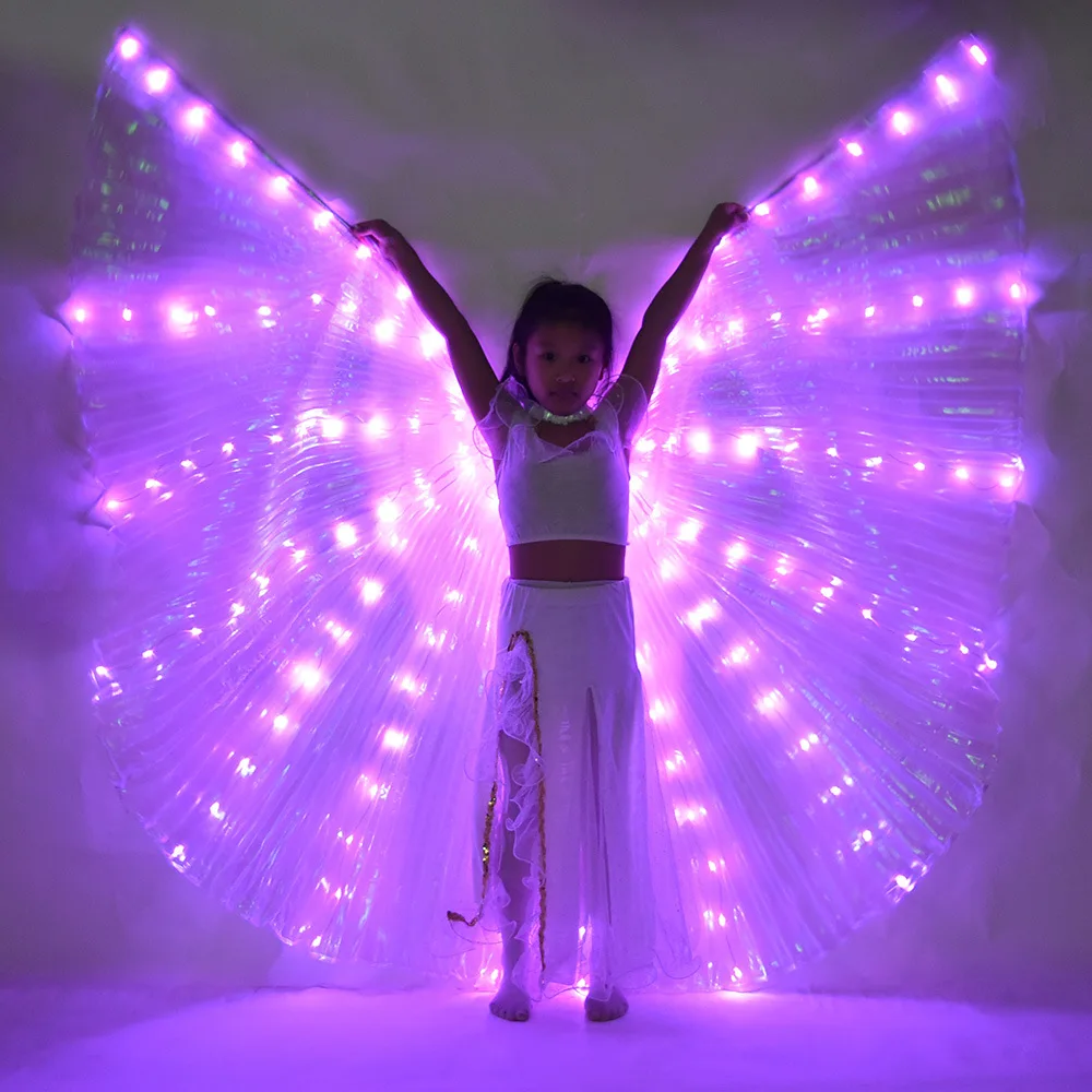 

LED Butterfly Wings Stage Performance Wear Light Party Costume Belly Dance Props Fairy Angel Cosplay Outfits Girl Show Dancer