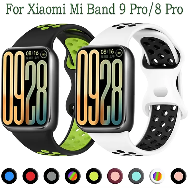 Мягкий силиконовый ремешок для Xiaomi Mi Band 8 Pro/9 Pro, дышащий сменный браслет, браслет Redmi Watch 5 4, аксессуары Correa