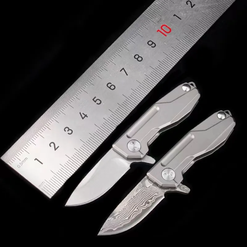 New Outdoor Titanium Alloy Folding Knife High Hardness D2 Steel Outdoor Knife Portable Knife Mini Knife Home Gift Essential