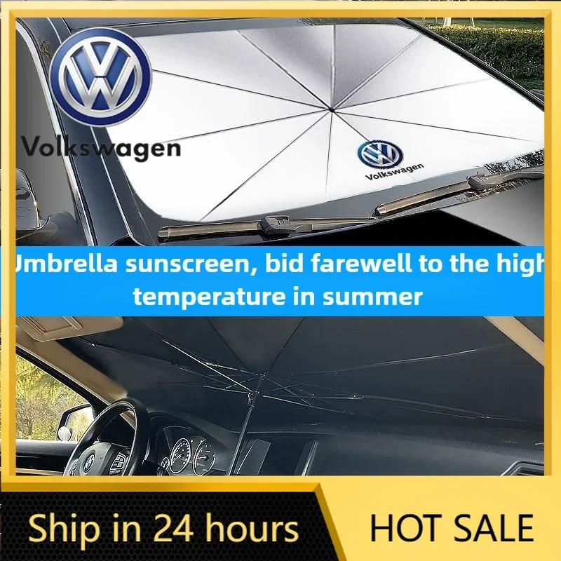 Molduras de estilo VW parasol de coche parabrisas delantero parasol para Volkswagen Golf Tiguan Jetta Transporter Passat T5 Pol