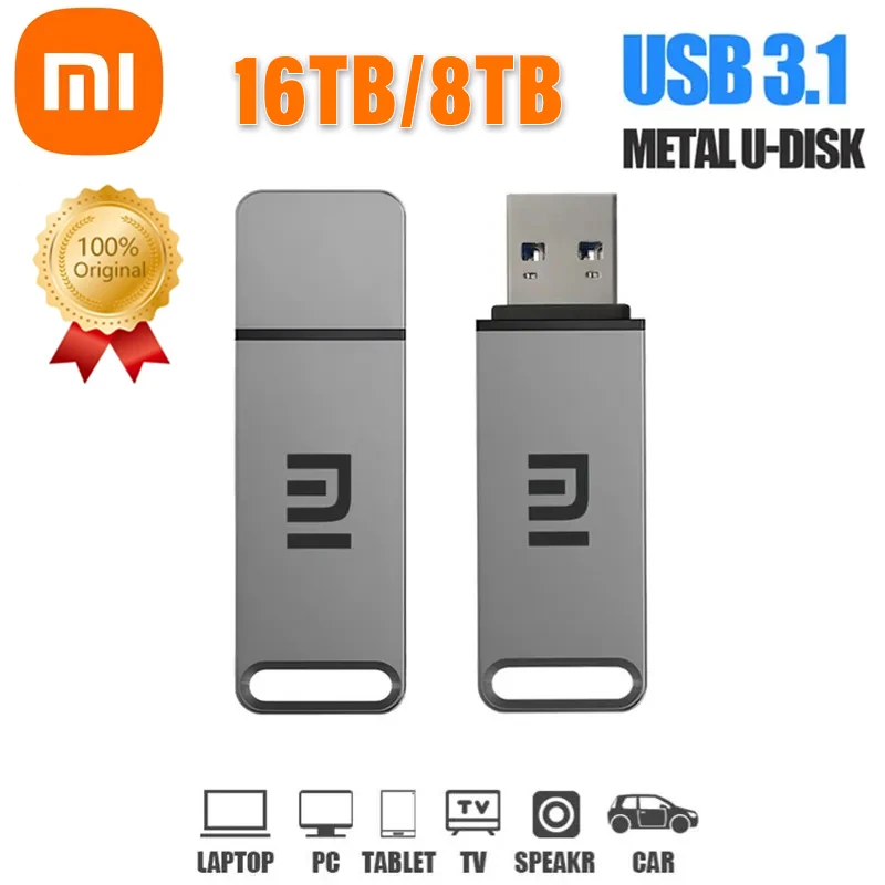 Xiaomi-Pen Drive Portátil de Alta Velocidade, USB 3.1, Leitura e Gravação, 16TB, 8TB, PenDrive para Dispositivos de Armazenamento de Computadores