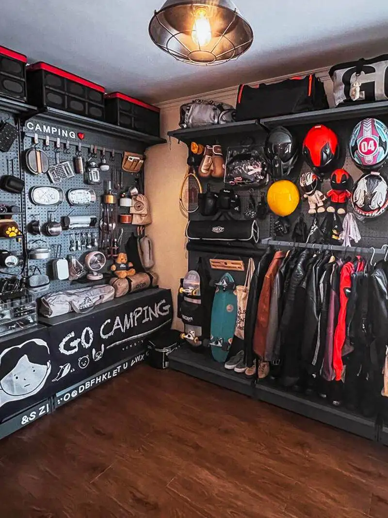 Metal Shelf Display Rack Fitness Equipment Mountaineering Cave Board Storage Wall Outdoor Modeling Wall Camping Equipment Rack