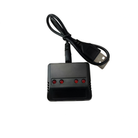 3.7V lithium battery charger USB small white head 1 drag 4 plug for drone lithium battery charging