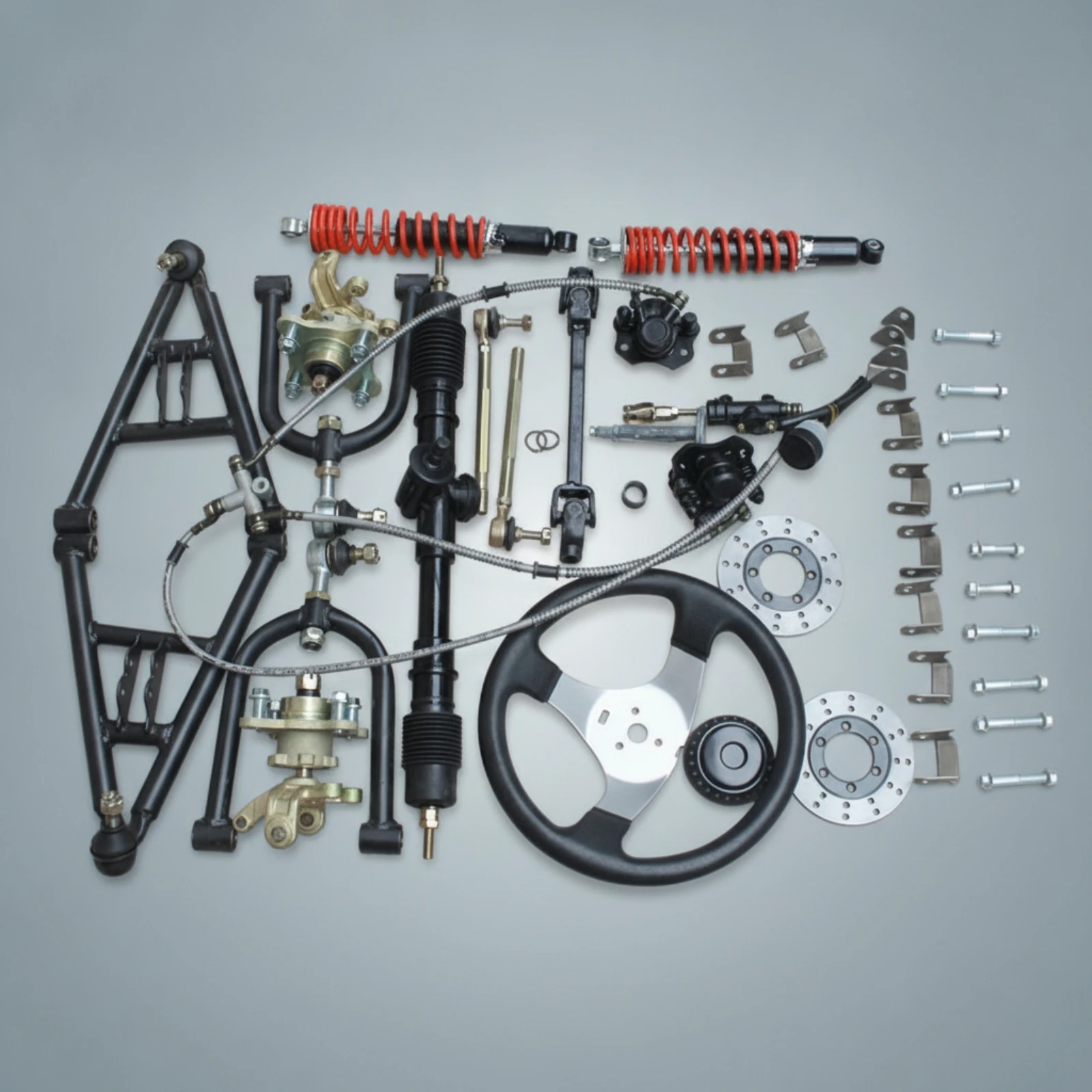 Front Axle Kit with Disc Brakes DIY Front Axle Assembly Kit Vehicle Parts Ready-to-Assemble Hardware Long-Lasting for Hobbyists