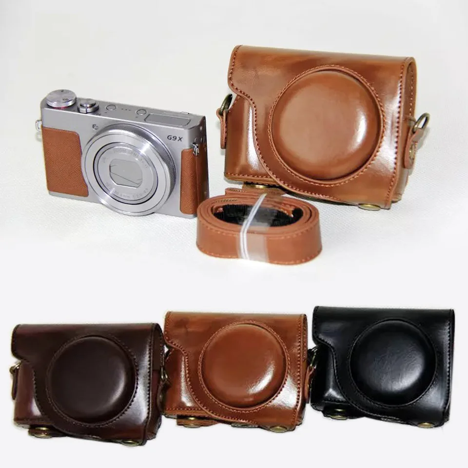 CozyShot レザーカメラケースバッググリップストラップキヤノン