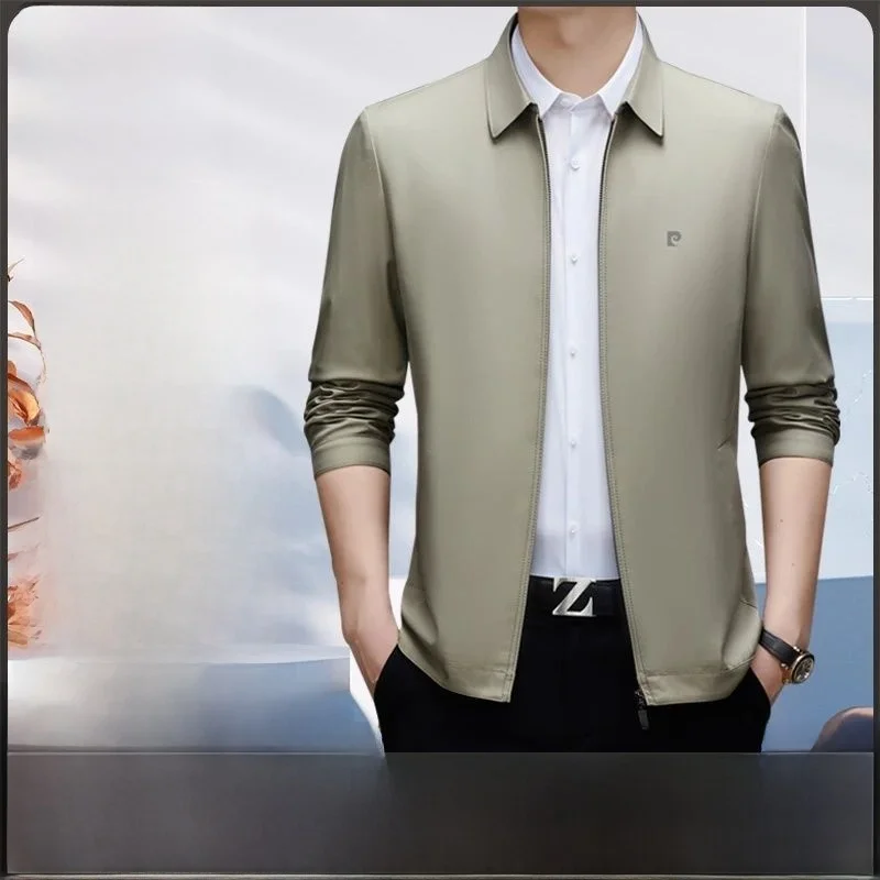

Pierre Cardin Men's Busin Adstrative Jaet Autumn New Faion Middle Youth Dad Clothes Outerwear Top Polyester Fiber