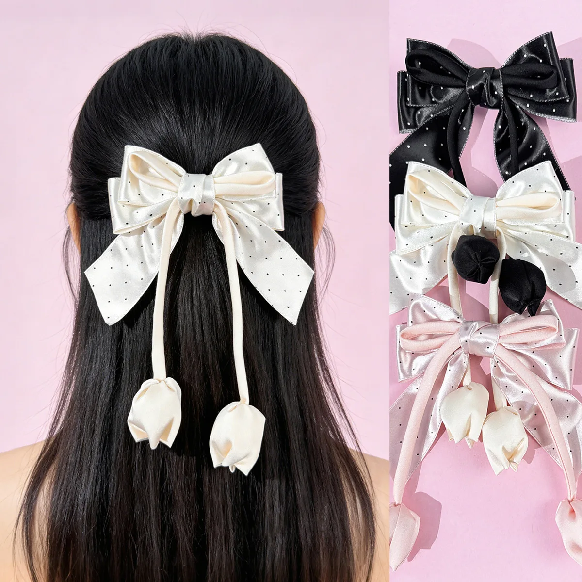 24pc-dot-print-long-ribbon-bow-hair-clips-for-girls-tassel-side-hairgrips-retro-tulip-floral-hairpins-hair-accessories-for-women