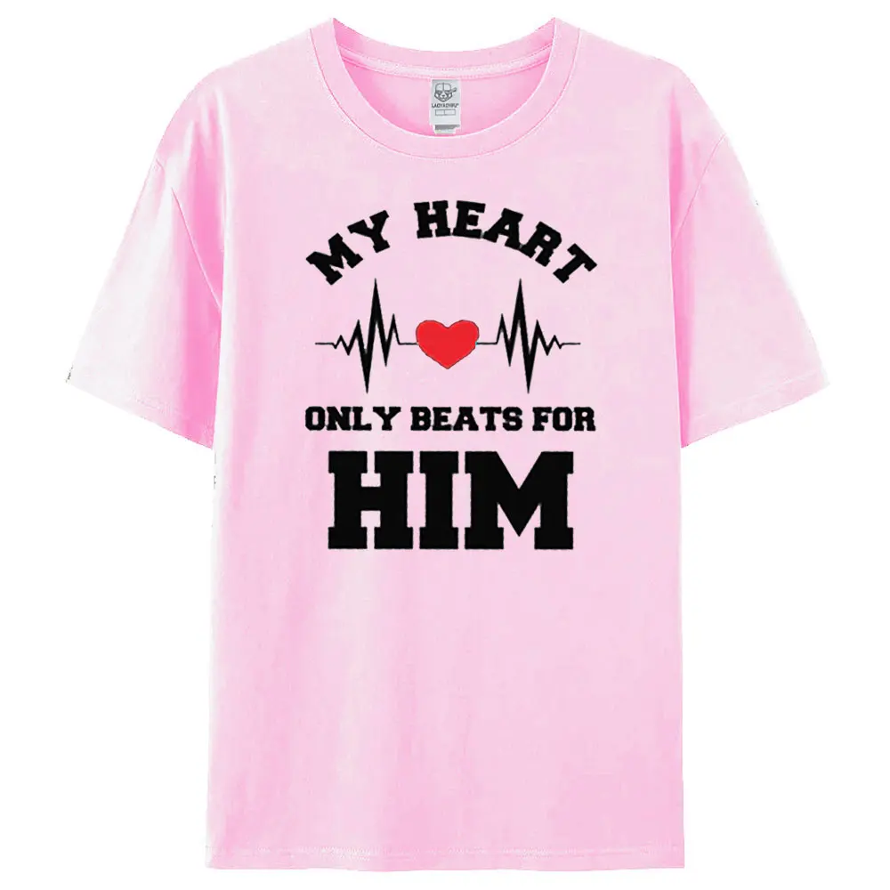 قلبي فقط يدق له أو قميصها عيد الحب الأزواج التي شيرت الرجال النساء عارضة البلوز الذكرى الملابس التذكارية