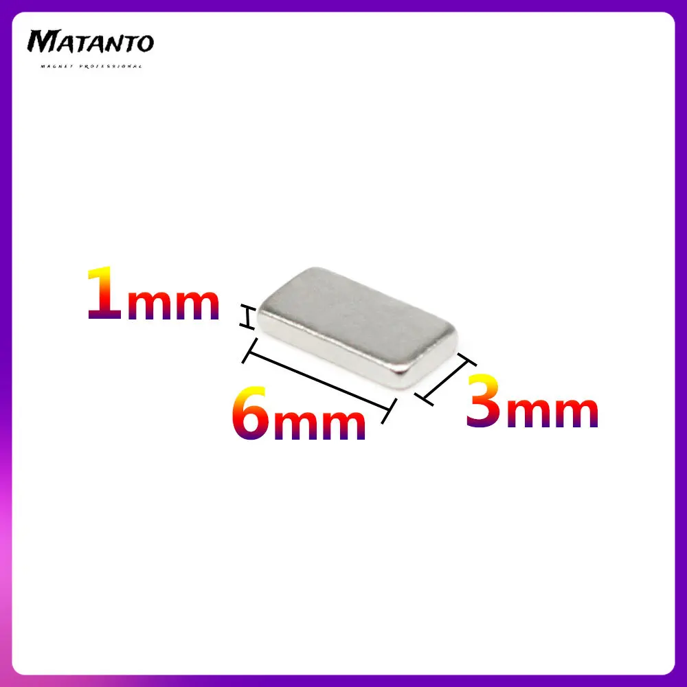 

50/100/200/500/1000/1500PCS 6x3x1 Thin Block Neodymium Magnets Sheet 6x3x1mm Powerful Strong Magnetic Magnet Strong 6*3*1 mm