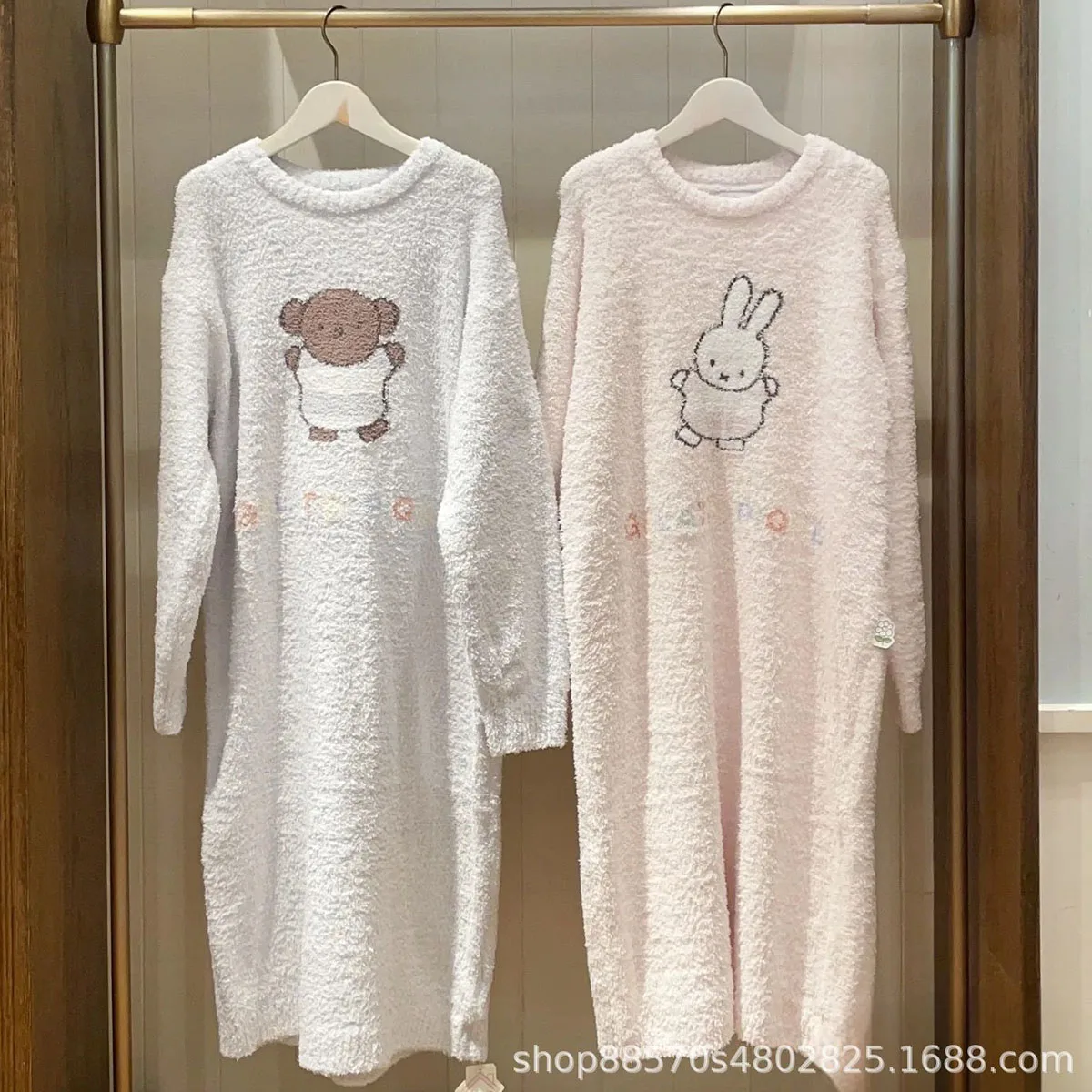 

Miffy Kawaii Cartoon Rabbit Autumn and Winter Home Pajamas Cute Bear Anime Pajama Set Sweet Girls Sleeping Skirt