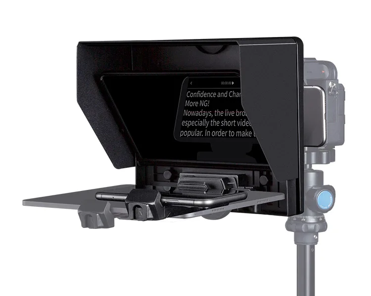 Portable 10 inch Folding Teleprompter supports   SmartphoneTablet Prompting Smartphone DSLR Shootins with Remote Control