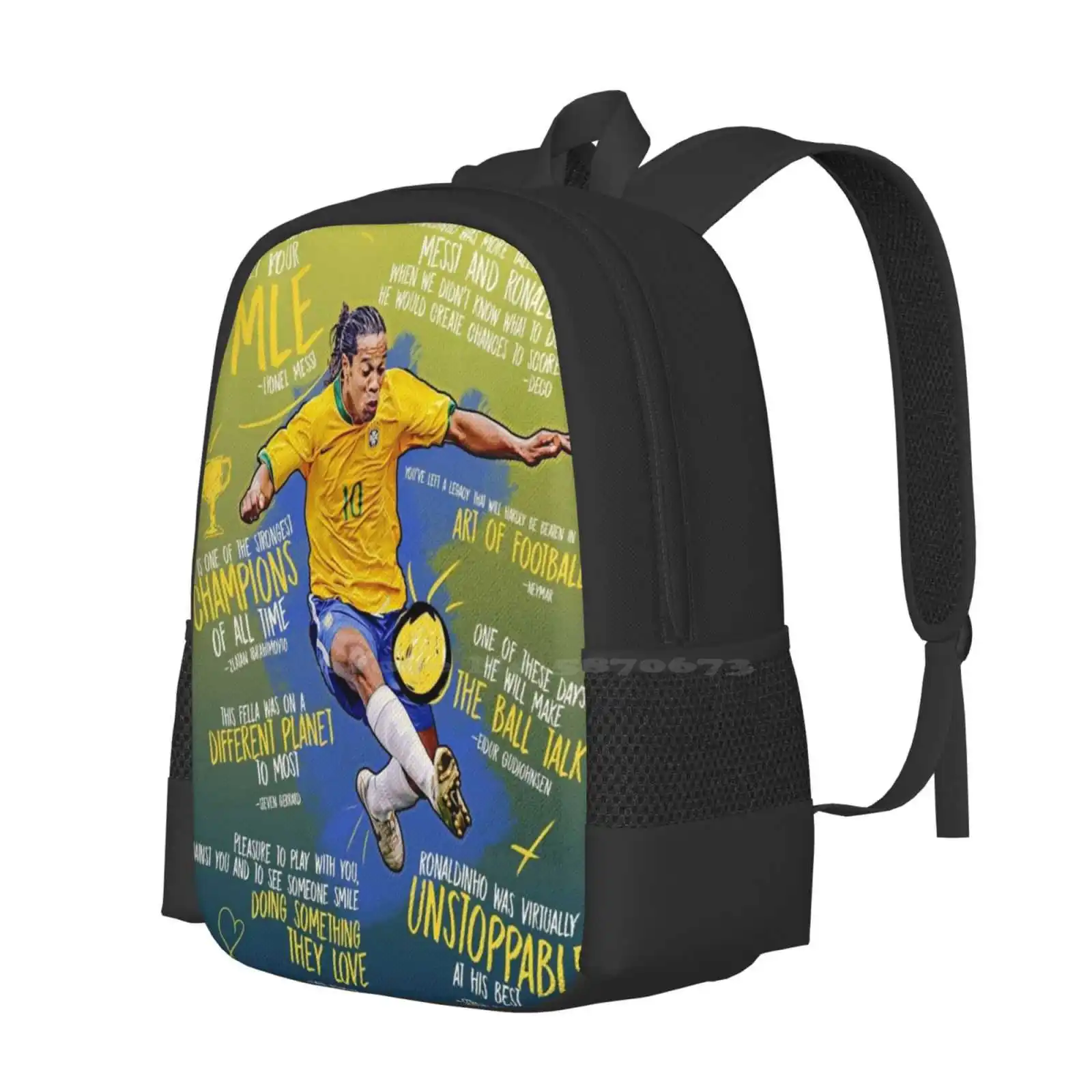 Ronaldinho Wallpaper Art Pattern Design Bagpack School Bags Ronaldinho Art Ronaldinho Wallpaper Ronaldinho Illustration