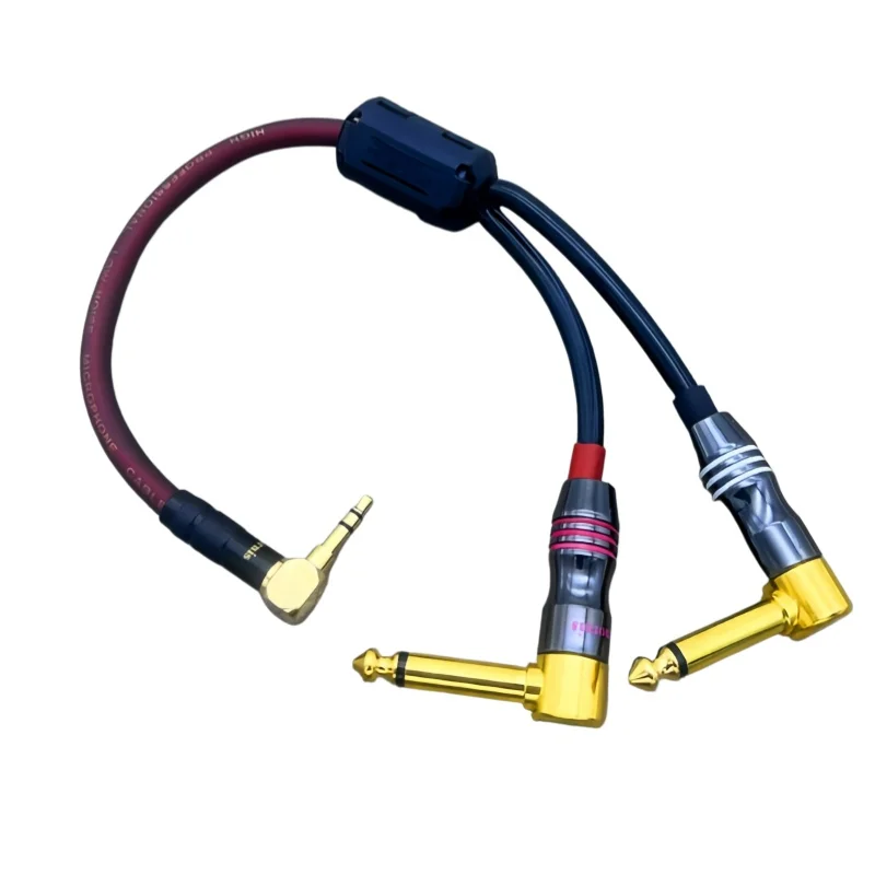 Professional noise reduction and anti-interference dual 6.5/6.35 to 3.5mm stereo audio cable