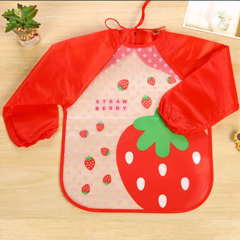 Impermeável EVA Full Sleeve Baby Bibs, Avental de crianças, Manga comprida Feeding Smock, Kids Eating Breastplate, Roupa infantil cachecol