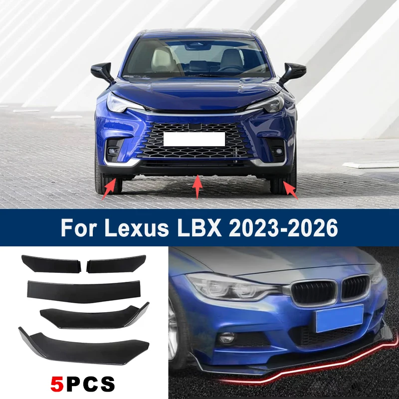 

Adjustable 5Pcs Sectional Front Spoiler Lip For Lexus LBX 2023-2026 Front Bumper Splitter Car Exterior Sport Body Kit