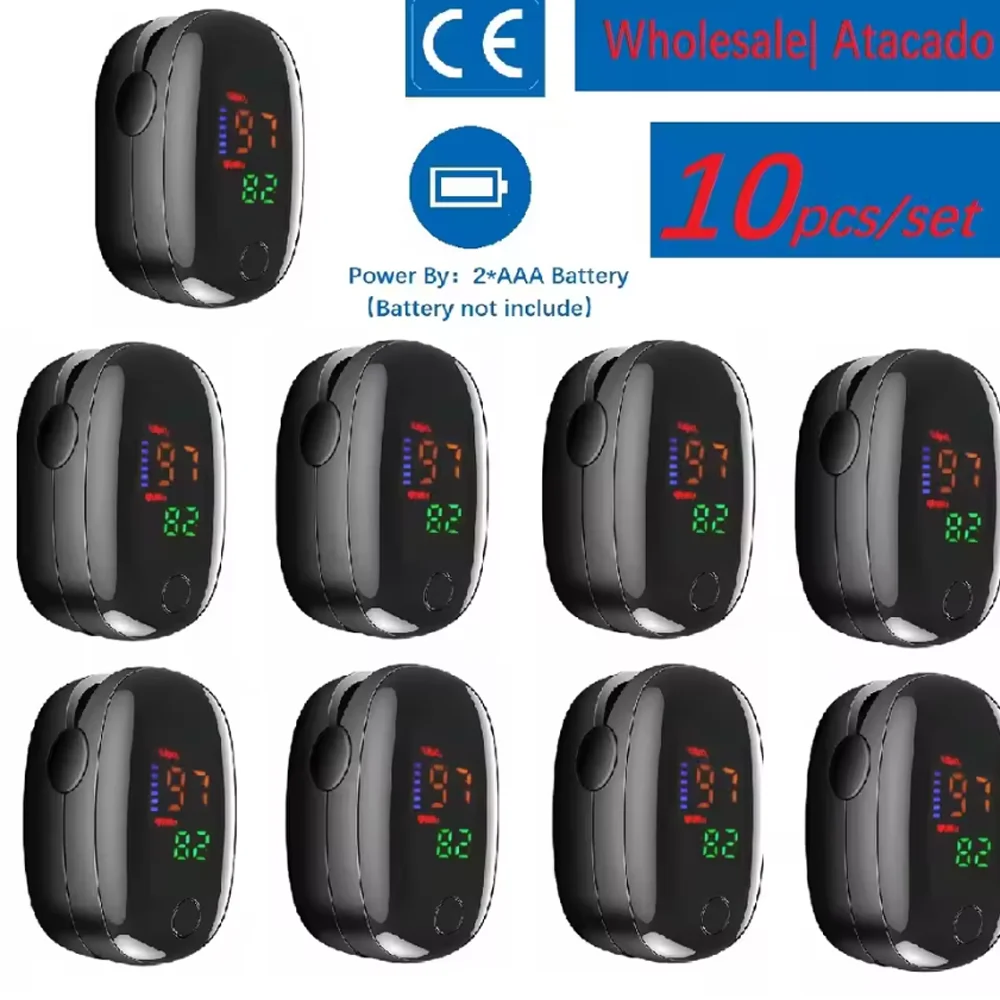 

10PCS Medcial Pulse Oximeter Finger Clip LED Digital Screen Highlights Sleep Monitor Health Tool Blood Oxygen Saturation Meter