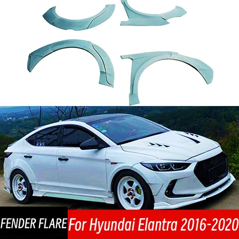 For Hyundai Elantra/Hyundai Avante AD 2016-2020 Car Wide Bodykit Fender Flares Arch Wheel Eyebrow Lip Protector Trim Accessories