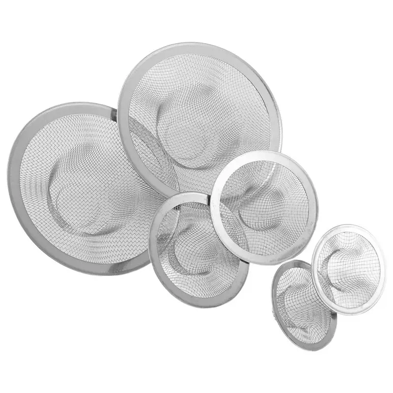 

ABUH-6 шт. сетчатых ситечек для кухонной и ванной раковины из нержавеющей стали, большие, средние и маленькие (набор из 6 шт.)