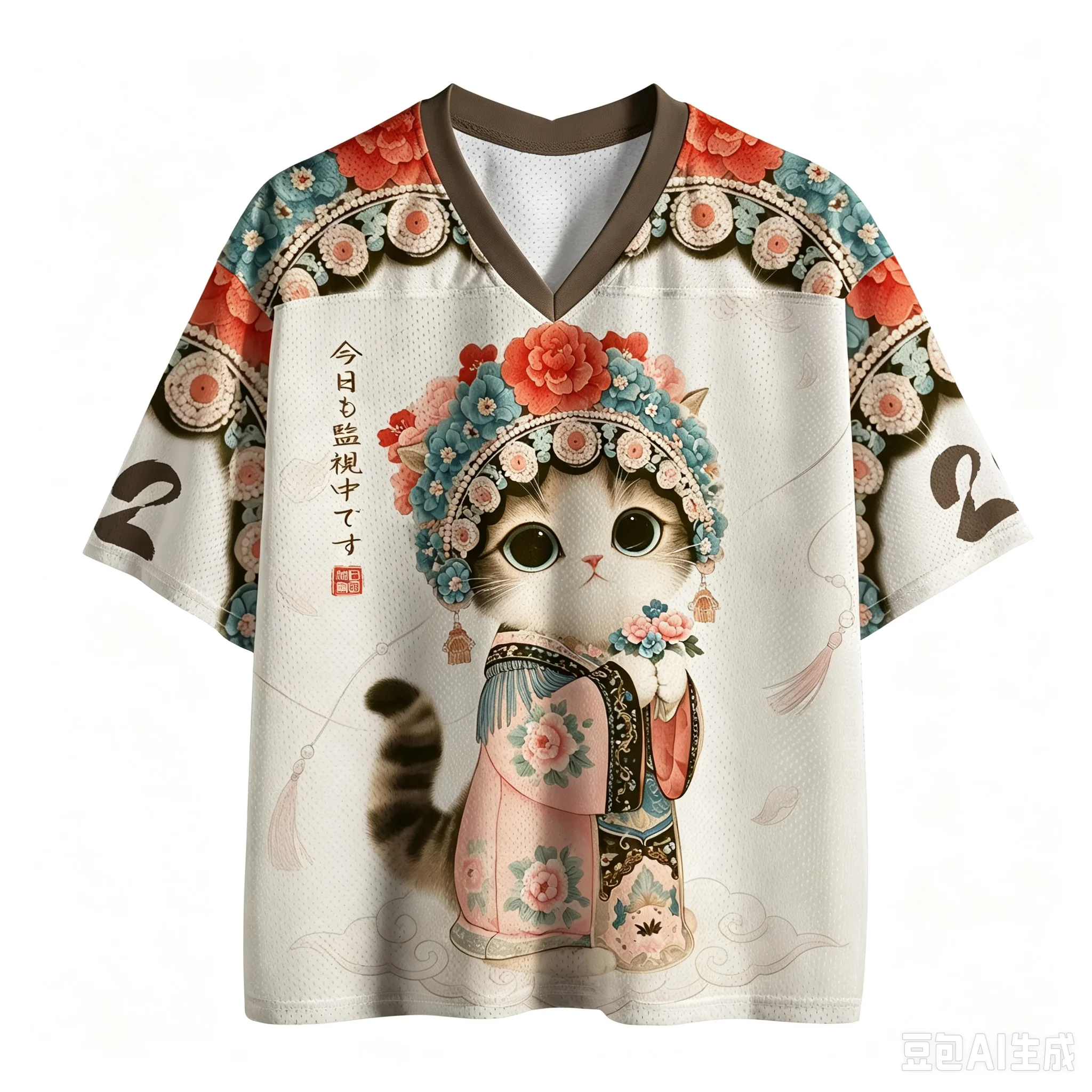 Sommermode, trendiges, farbenfrohes, künstlerisches, dramatisches Katzen-3D-Print-T-Shirt für Damen und Herren, V-Ausschnitt, große Größen, sportlich, schnelltrocknend, lässig, Familienkleidung, Oberteil – Detail 8
