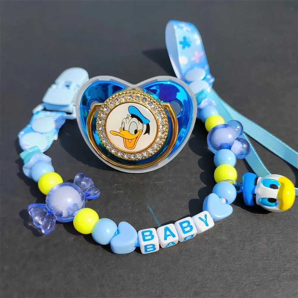 Anime print baby pacifier clip chain Baby pacifier tether glue Baby shower Gift Silicone BPA-free baby tether nipple chupes bebe