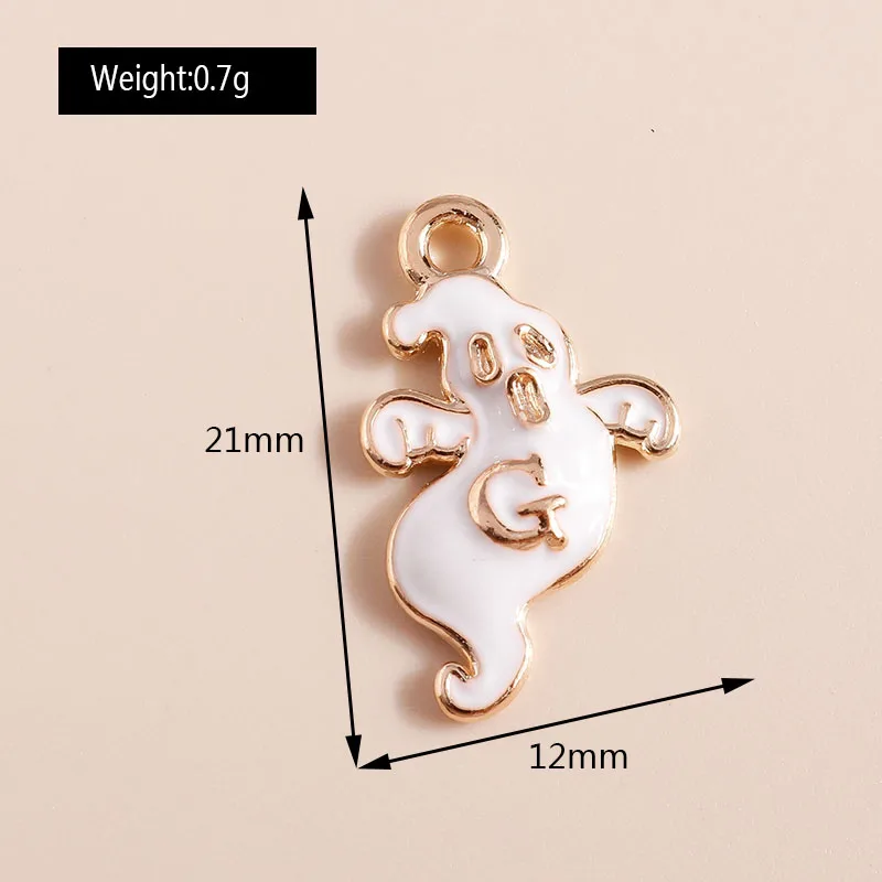 20 Stück süße Emaille Halloween Geist Kürbis Fledermaus Charms für Schmuckherstellung Ohrringe Anhänger Halsketten Armband DIY Bastelbedarf – Detail 21