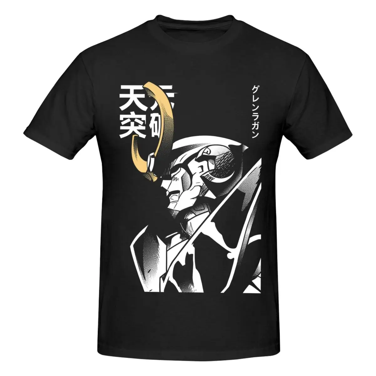 Men Anime Tengen Toppa Gurren Lagann Trendy T Shirt Vintage Cotton T Shirt Homme
