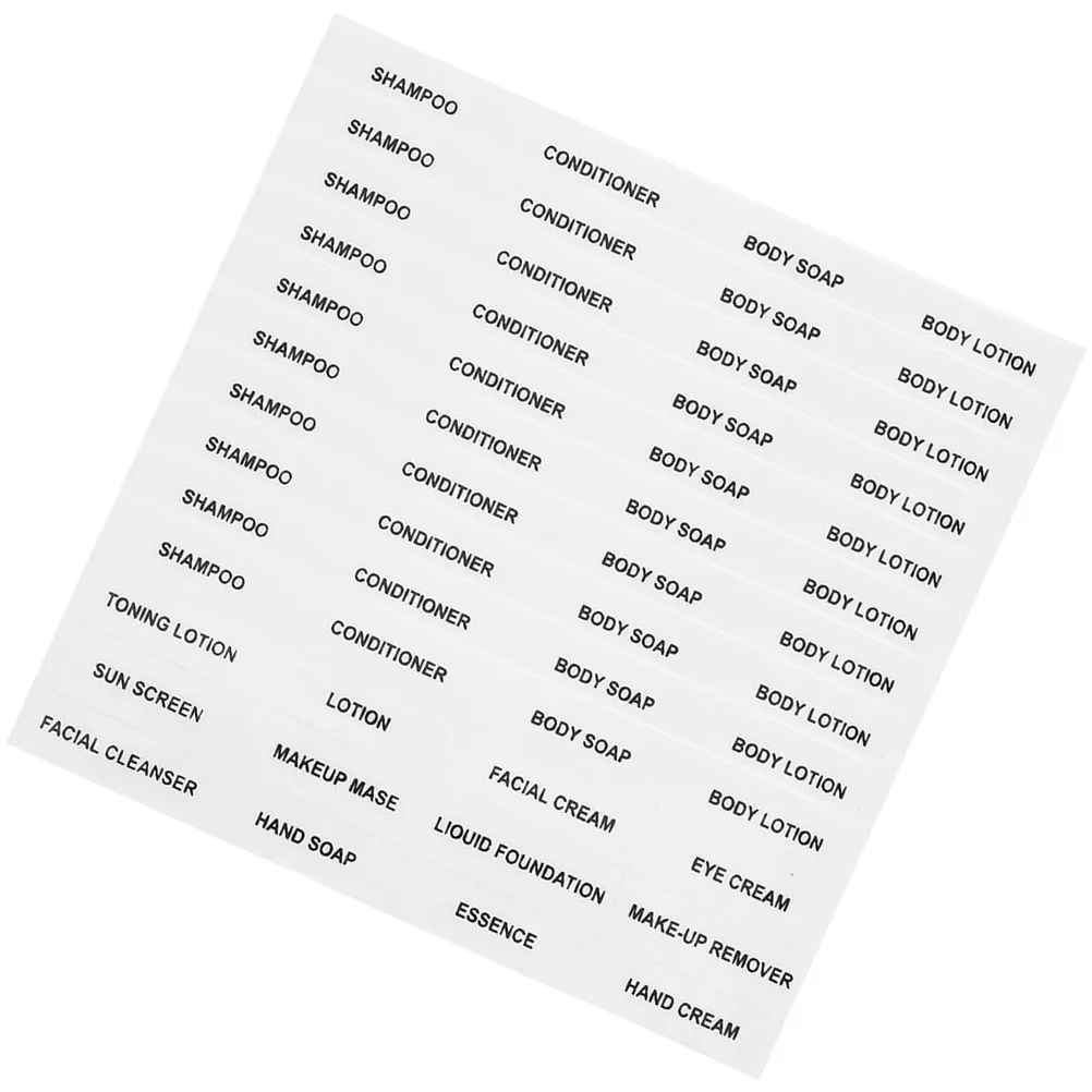 

20 Sheets Skin Care Product Label Bottle Labels Cosmetics Classification Bottled Body Wash for Pvc