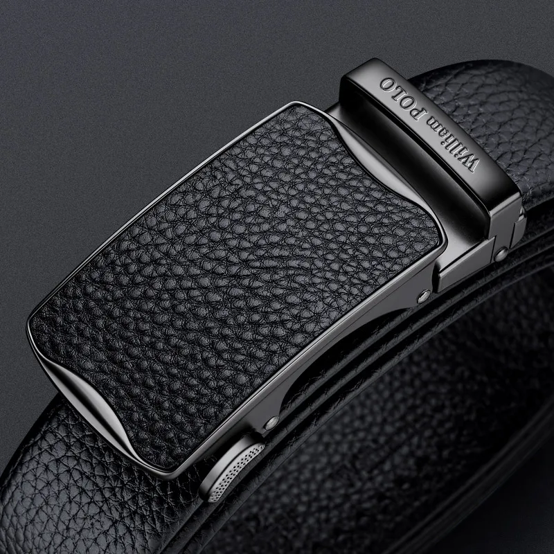 

Genuine leather men's high-end belt with automatic buckle, fashionable belt, personalized business belt