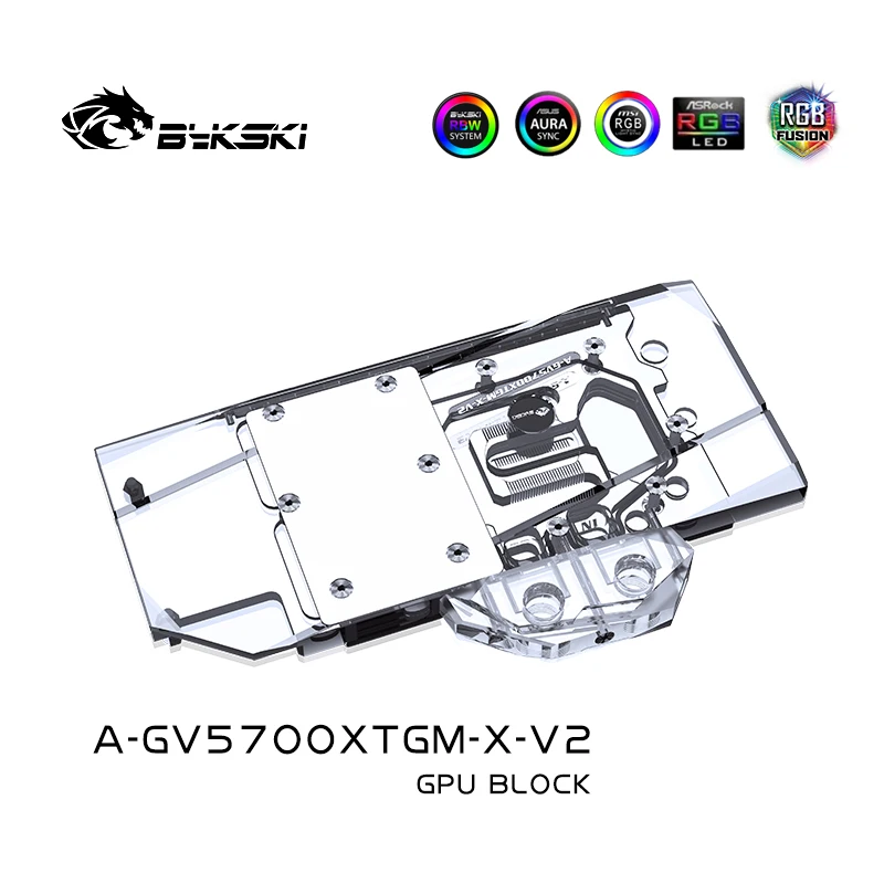 Imagem -03 - Bykski A-gv5700xtgm-x-v2 Vga Cooler Gpu Bloco de Resfriamento de Água para Gigabyte Amd Rx5700xt Gaming oc 8g Componente do Computador