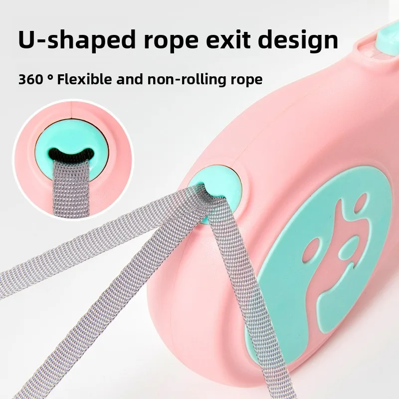 

Новый буксирный трос для домашних животных типа Ins с лентой макарон, автоматический выдвижной портативный противоскользящий трос с ручкой, буксирный трос для домашних животных