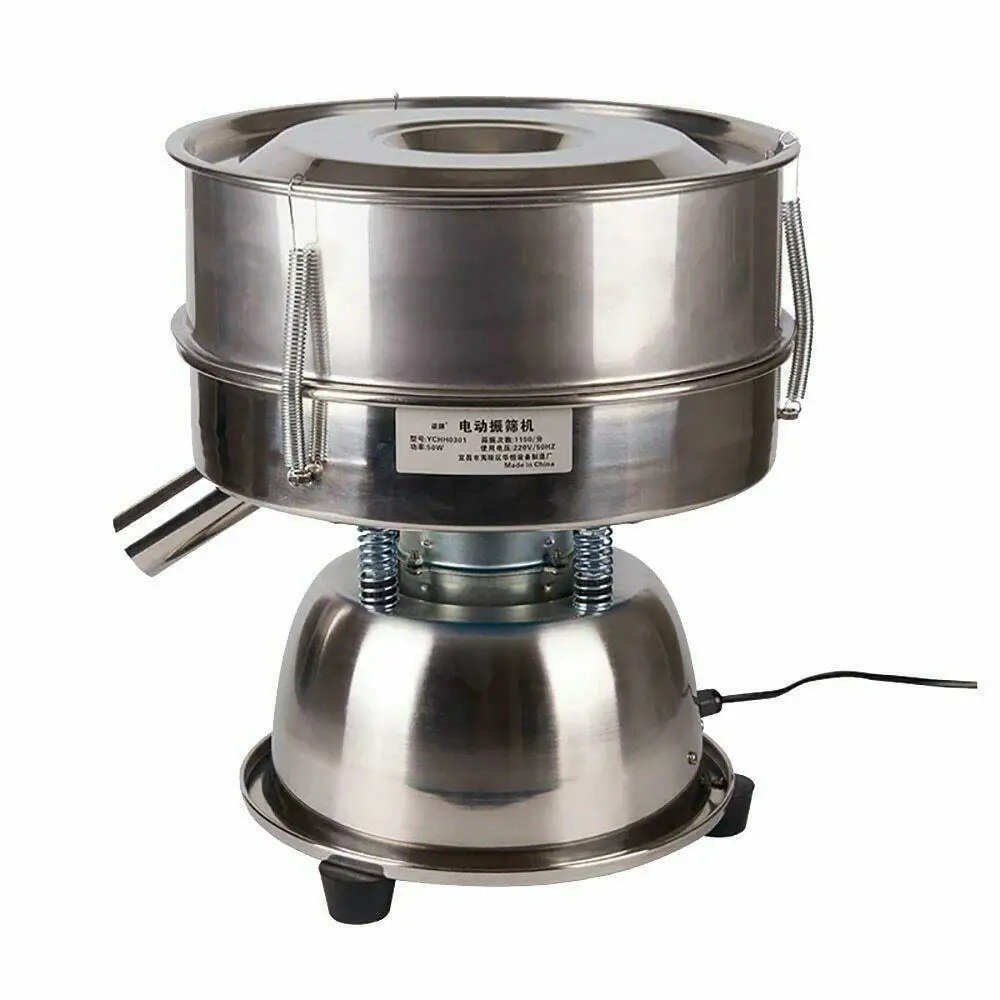 30cm Electric Vibrating Sieve Machine Powder Particles Flour Sifter Vibrator Deck Sifter Shaker Stainless without Mesh 110V