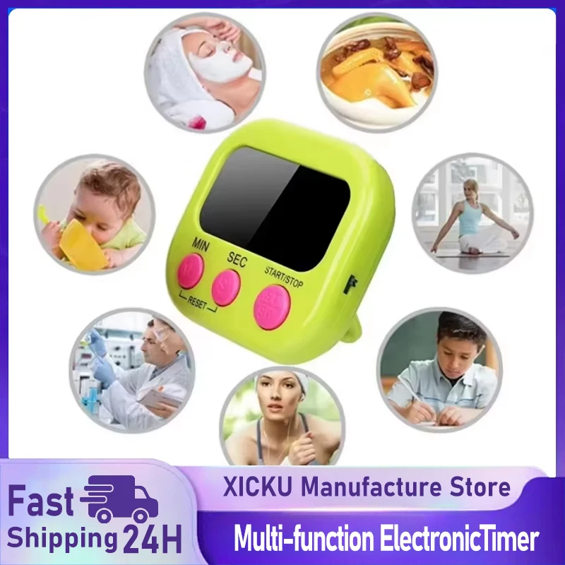 LED Counter Display Alarm Clock Manual Electronic Countdown Sports Magnetic Digital Timer Kitchen Cooking Shower Study Stopwatch