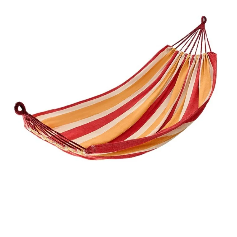 For Outdoor, Anti-rollover Canvas Hammock, Curved Stick, Single Double Swing Chair