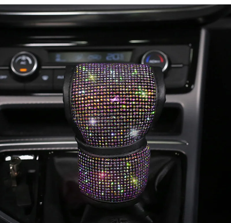 Bling Bling Rhinestones Crystal Car Handbrake Cover Gear Shift Collars Cover Seat Belt Cover Pad Car Accessories Interior Woman