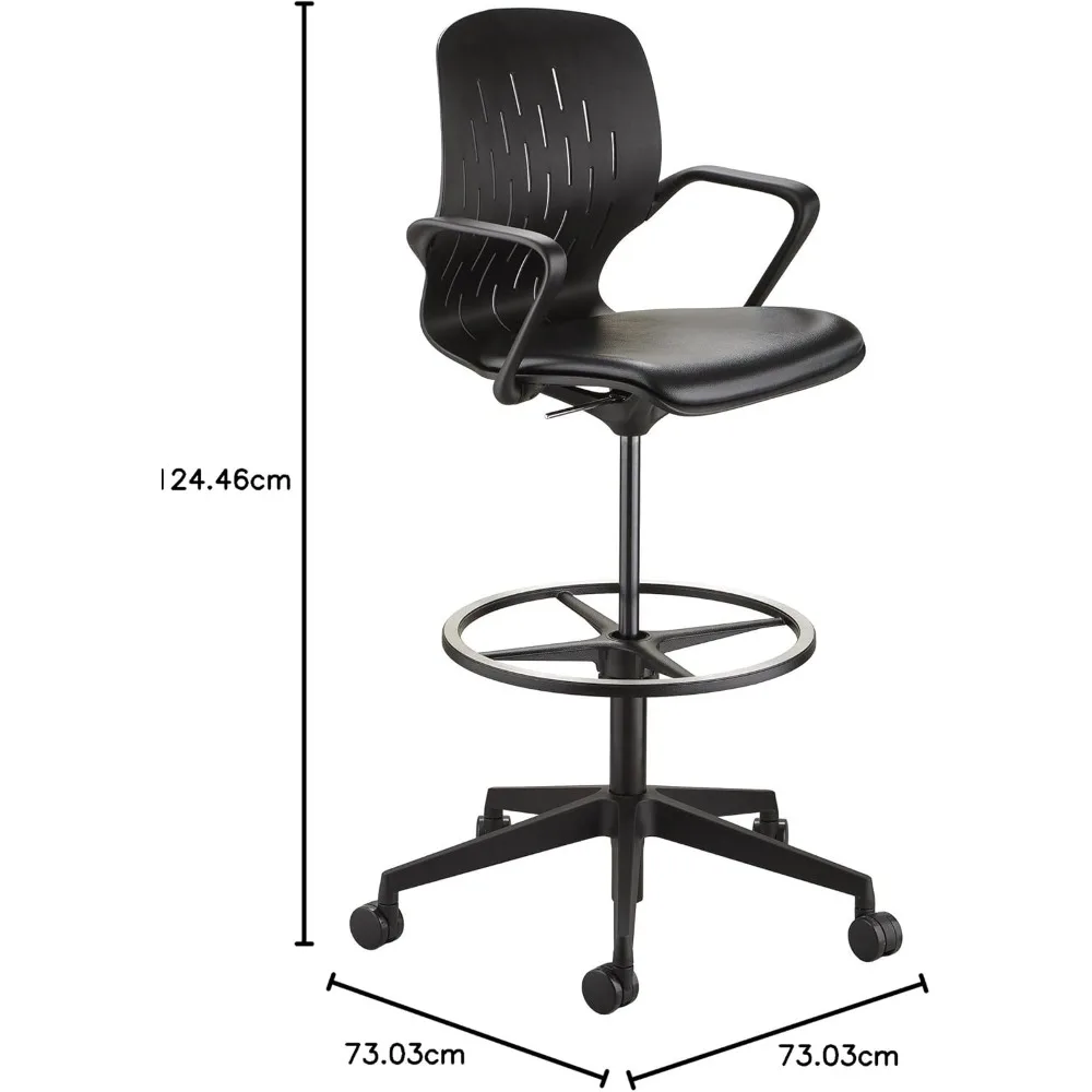 Extended Height Swivel Office Desk Computer Ergonomic Chair, Pneumatic Height Adjustable, Black (7014BL)