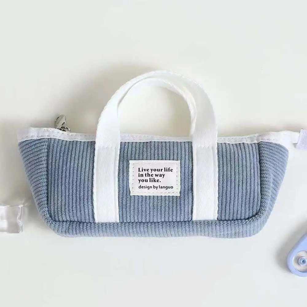 Desktop Storage Handheld Stationery Bag Handheld Large Capacity Korean Style Pencil Case Ship Shape Aesthetic Pencil Pouch