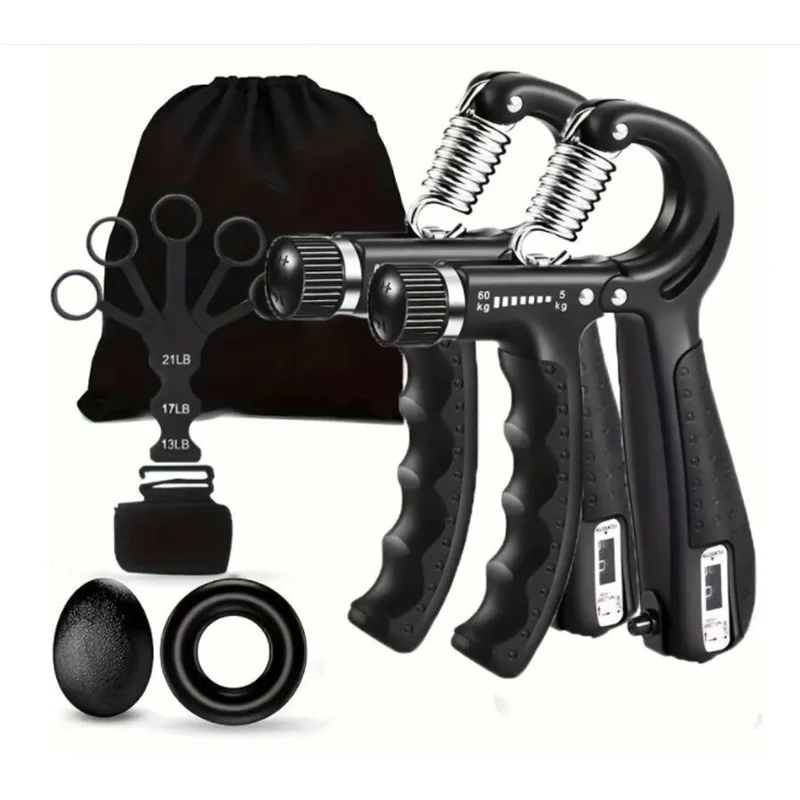 5pcs 7pcs 5-60KG Adjustable Grip Men Women Practice Wrist Force Finger Force Device Fitness Kit TPE Coated With Glue