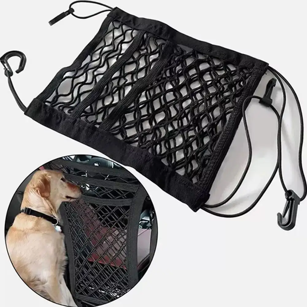 Pet Car Barrier Dog Car Barrier With Automatic Safety Guard Mesh Seat Storage New Pet Mesh Safety Net Protector Bag Back Ba G8C9