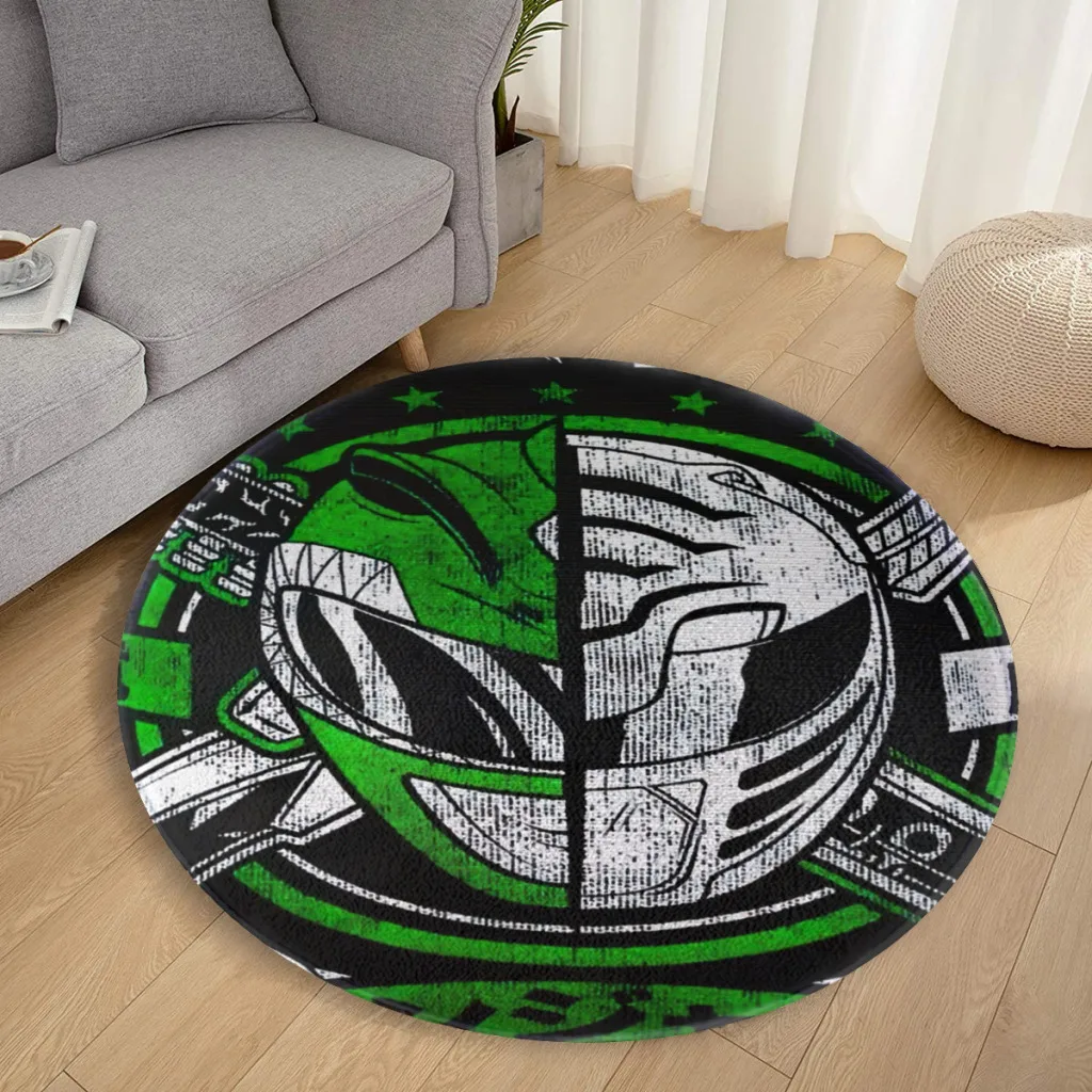 Mighty Morphin Power Ranger  Circular Carpet Flannel  Interior Home Decorations Dressing