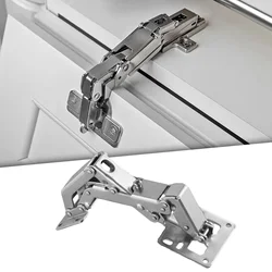180 Degree Concealed Hinges Large Angle Kitchen Cupboards Wardrobe Hinges Slot-free Buffer Hinges Thickened Bridge Hinges