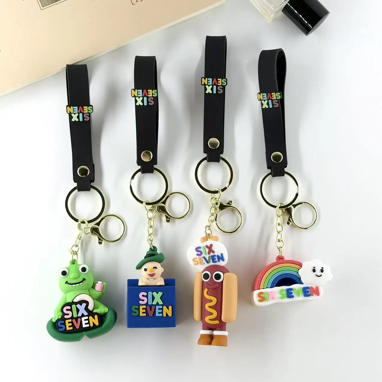 Creative Cartoon Six Seven Keychain Cute 67 Sports Figure Key Ring Unisex Bag Pendant Backpack Charm Gift Accessory