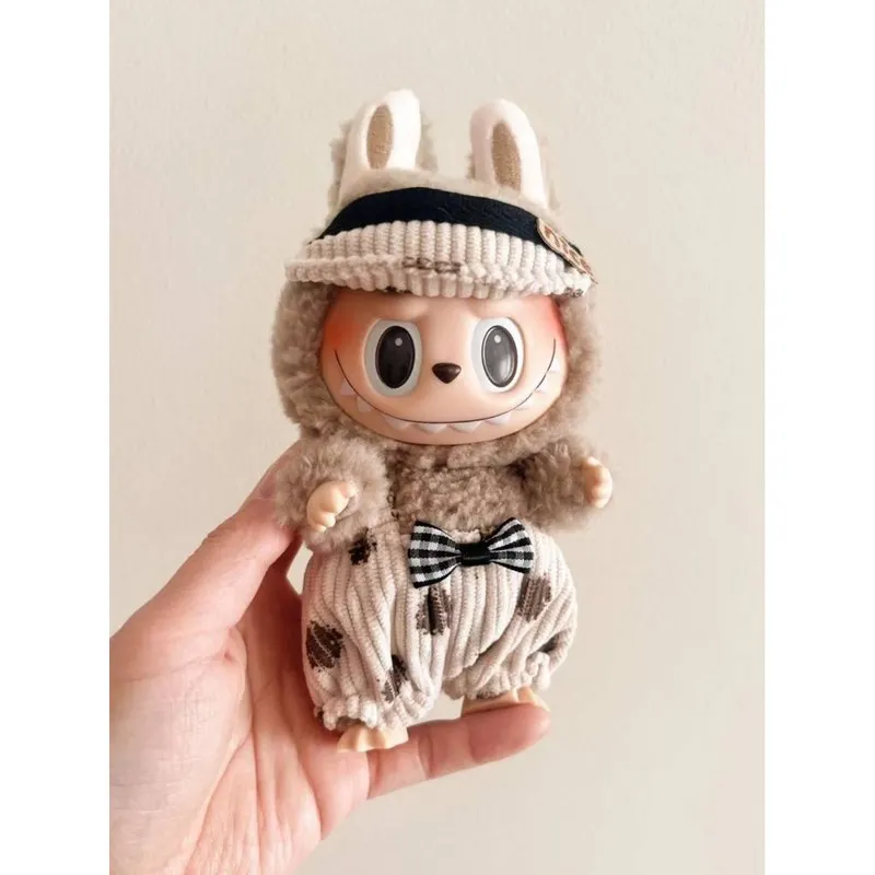 

【 Комбинезон цвета хаки в горошек 】 Виниловая кукла Labubu с холщовой подвеской, милая детская одежда, без детей в комплекте