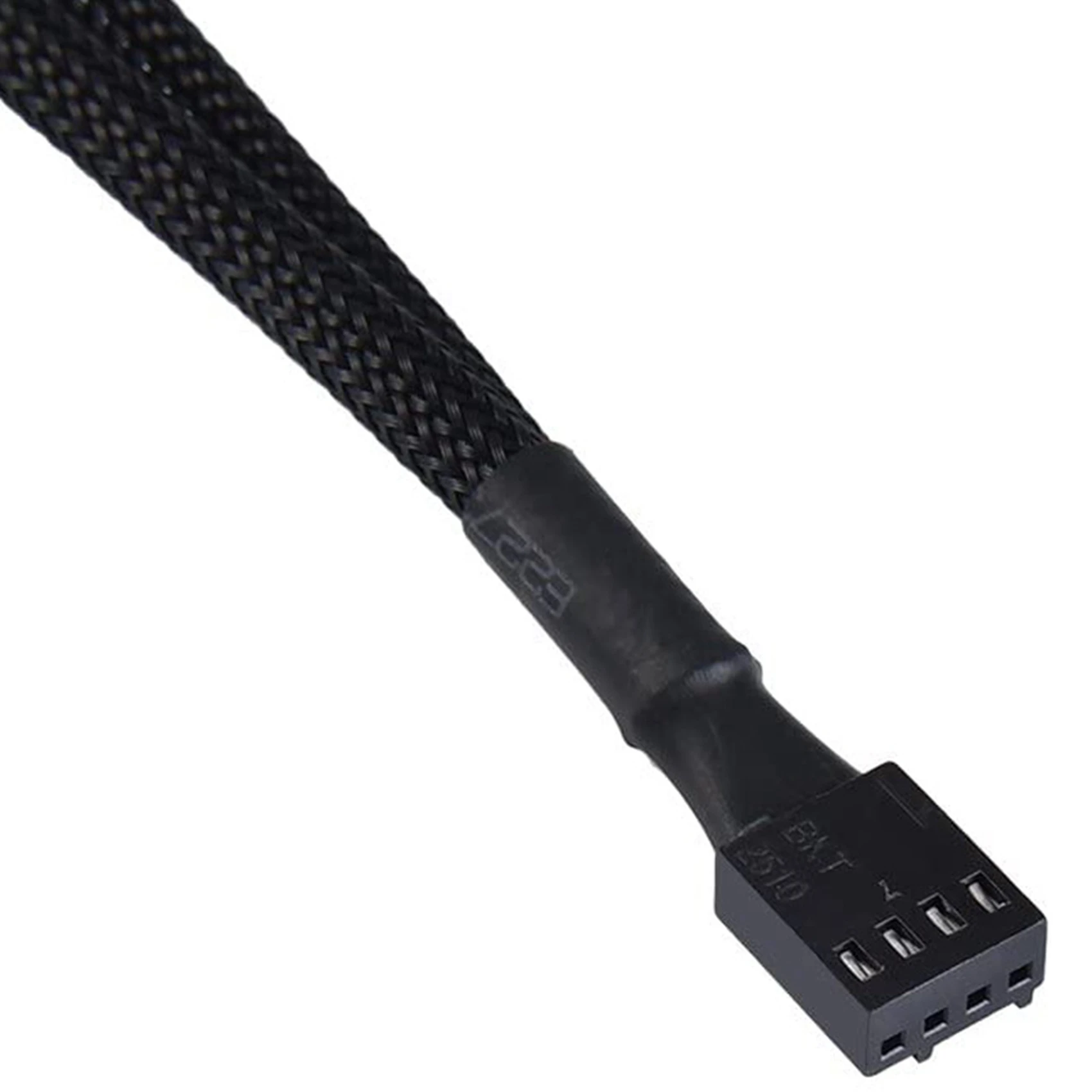 Stylish-8 Pack PWM Fan Splitter Cable Y Splitter Computer PC Fan Power Cable 4 Pin 1 To 2 Converter, Black Sleeved Braided