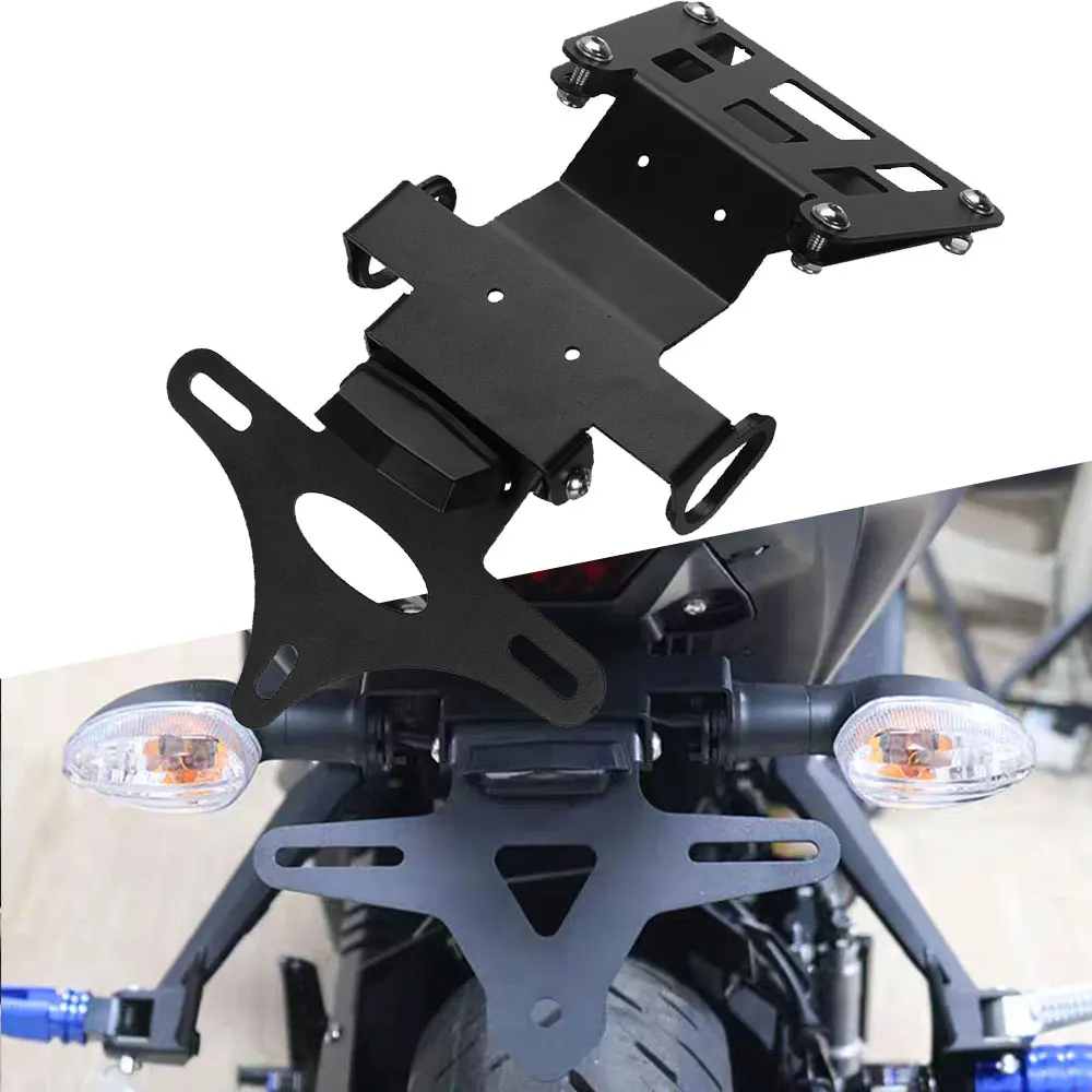 

For Yamaha YZF-R3 YZFR3 MT-25 MT25 2015 2016 2017 2018 2019 2020 2021 2022 2023 2024 Motorcycle License Plate Holder Bracket LED